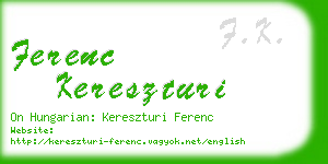 ferenc kereszturi business card